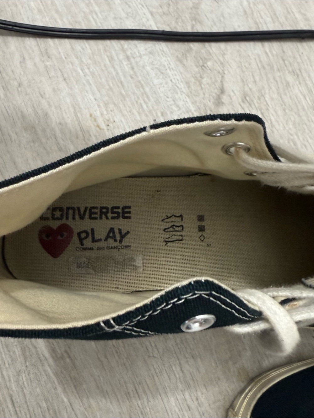 Commes Des GarconS PLAY Converse Unisex Chuck Taylor High Top Sneakers Black 12 - Picture 11 of 12